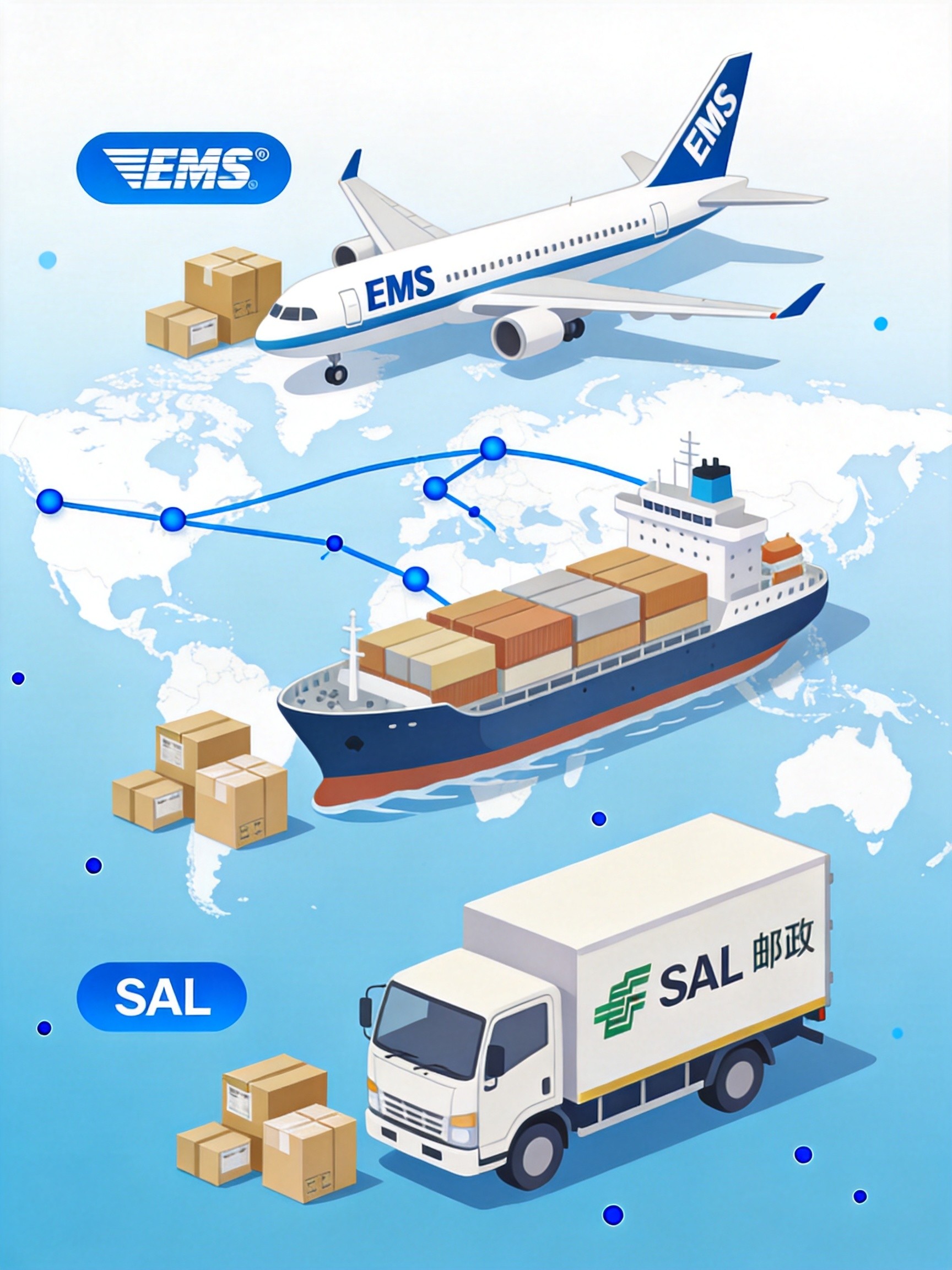 日淘物流线路选择指南 - EMS SAL海运ePacket运费时效全对比教程